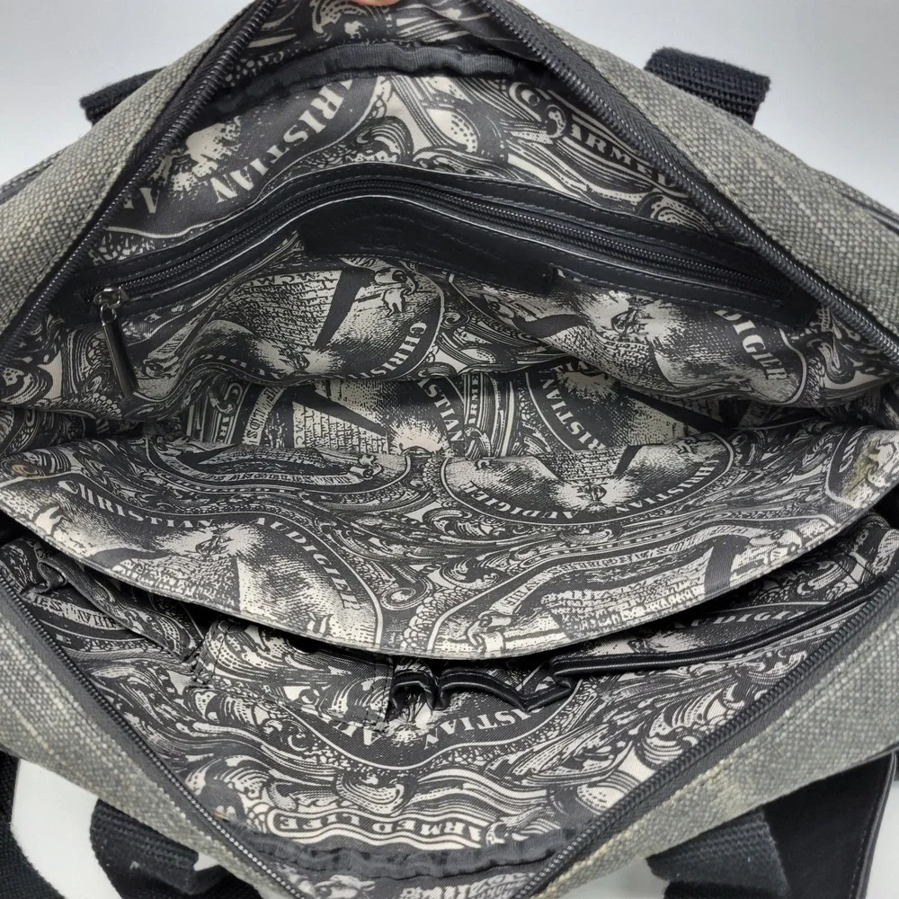 Christian Audigier City of Angels Laptop Bag Skulls Panther Gray‎ Y2K Briefcase